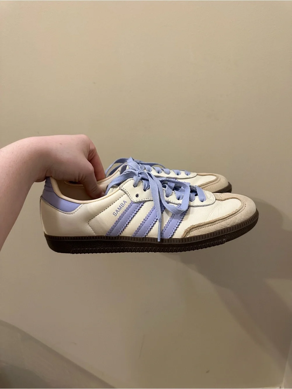 Adidas Women's Cream & Lavender Sambas - Picture 2 of 4